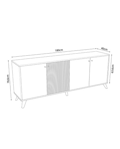 ΜΠΟΥΦΕΣ ΜΕΛΑΜΙΝΗΣ HM9446.01 ΜΑΥΡΟ-ΦΥΣΙΚΟ 180x40x78,6Υεκ.