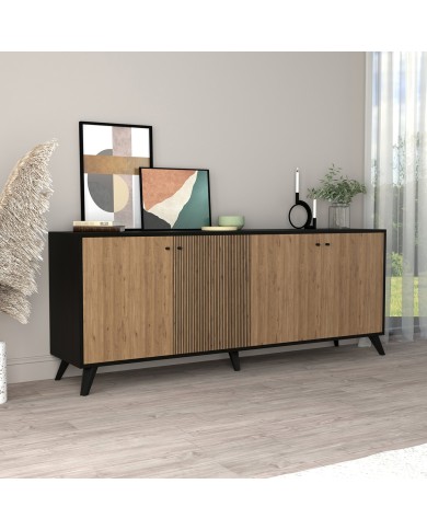 ΜΠΟΥΦΕΣ ΜΕΛΑΜΙΝΗΣ HM9446.01 ΜΑΥΡΟ-ΦΥΣΙΚΟ 180x40x78,6Υεκ.