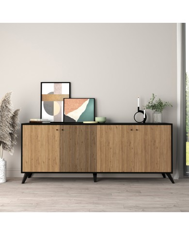 ΜΠΟΥΦΕΣ ΜΕΛΑΜΙΝΗΣ HM9446.01 ΜΑΥΡΟ-ΦΥΣΙΚΟ 180x40x78,6Υεκ.