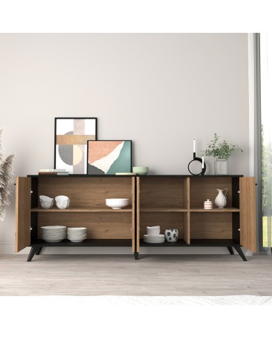 ΜΠΟΥΦΕΣ ΜΕΛΑΜΙΝΗΣ HM9446.01 ΜΑΥΡΟ-ΦΥΣΙΚΟ 180x40x78,6Υεκ.