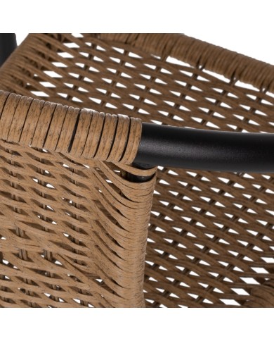 ΠΟΛΥΘΡΟΝΑ ΚΑΡΕΚΛΑ CAMEL ΜΕΤΑΛΛΙΚΗ ΜΑΥΡΗ ΜΕ WICKER ΦΥΣΙΚΟ 50x55x73Y εκ.HM5015.04