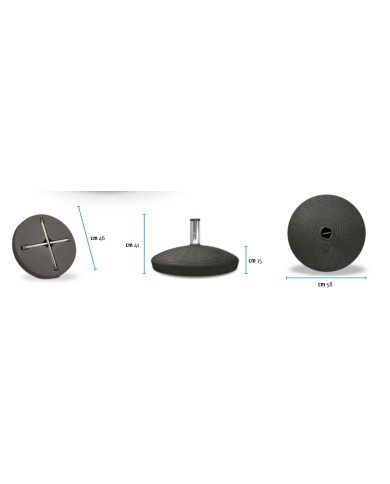 Βάση ομπρέλας με γαλβανιζέ σκελετό PB4540A Φ41-51mm πλαϊνή γέμιση 30lit πολυπροπυλένιο ραταν σχέδιο Φ60X41εκ