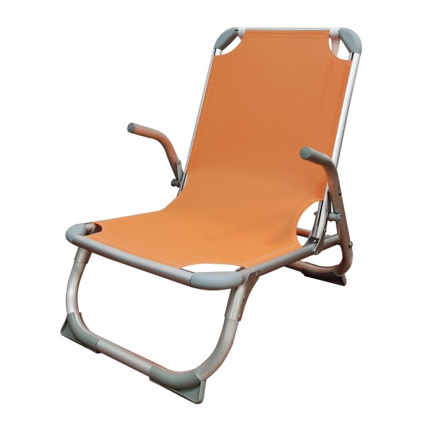 Καρεκλάκι αλουμινίου παραλιας epiplo-fos πορτοκαλί με μπράτσα πτυσσόμενο βαρέως τύπου ιμάντα μεταφοράς 54x68x67cm