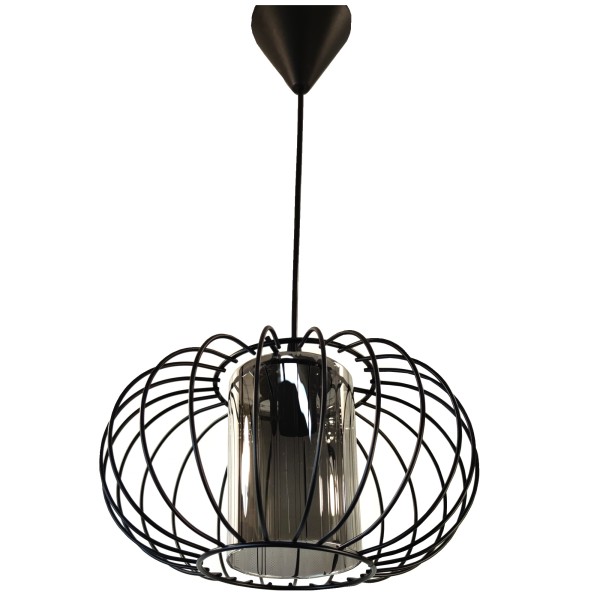 ΦΩΤΙΣΤΙΚΟ ΟΡΟΦΗΣ ΜΕΤΑΛΛΙΚΟ ΜΑΥΡΟ Ε27 ΜΕ ΦΟΥΜΕ ΤΖΑΜΙ Φ30x22Υεκ.