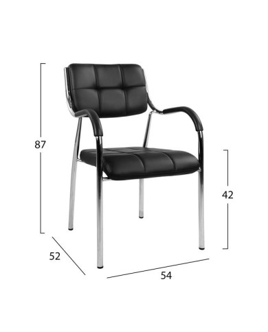 ΚΑΡΕΚΛΑ ΓΡΑΦΕΙΟΥ OBERON HM1018.01 ΜΑΥΡΟ PU 54x52x87 εκ.