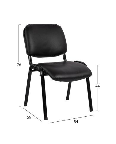 ΚΑΡΕΚΛΑ JANISHA HM1010.01 ΜΕ ΔΕΡΜΑΤΙΝΗ PU ΜΑΥΡΟ 54x59x78 εκ.