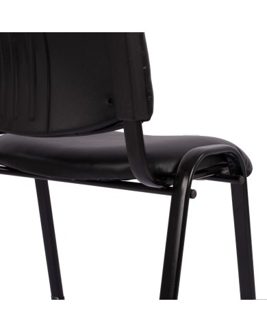 ΚΑΡΕΚΛΑ JANISHA HM1010.01 ΜΕ ΔΕΡΜΑΤΙΝΗ PU ΜΑΥΡΟ 54x59x78 εκ.