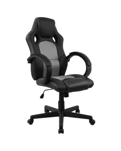 ΚΑΡΕΚΛΑ ΓΡΑΦΕΙΟΥ GAMING BUCKET HM1041.02 BUCKET ΜΑΥΡΟ PU+ΓΚΡΙ MESH  60x62x121-111 εκ.
