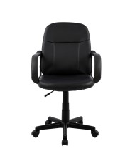 ΚΑΡΕΚΛΑ ΓΡΑΦΕΙΟΥ GRANE HM1005 ΜΕ ΜΠΡΑΤΣΑ ΜΑΥΡO PU 56,5x50x88-100Υ εκ.