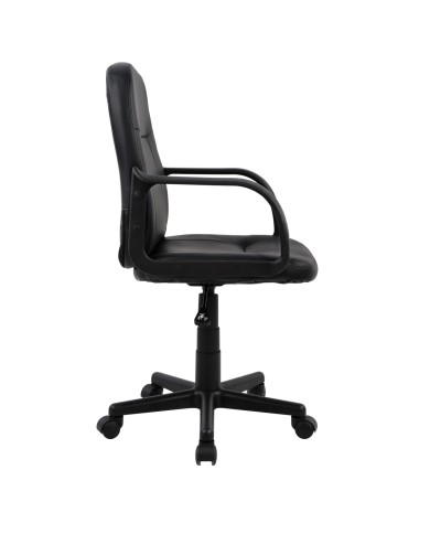 ΚΑΡΕΚΛΑ ΓΡΑΦΕΙΟΥ GRANE HM1005 ΜΕ ΜΠΡΑΤΣΑ ΜΑΥΡO PU 56,5x50x88-100Υ εκ.