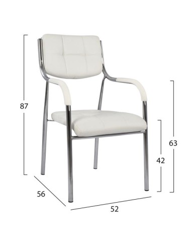 ΚΑΡΕΚΛΑ OBERON ΓΡΑΦΕΙΟΥ HM1018.02 ΑΣΠΡΟ PU 52x56x87 Y εκ.