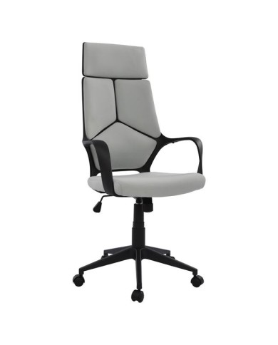 ΚΑΡΕΚΛΑ ΓΡΑΦΕΙΟΥ ANIVIA HM1073.21 ΓΚΡΙ & ΣΚΕΛΕΤΟ ΜΑΥΡΟ 64x61x127 cm
