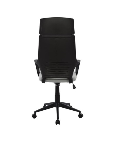 ΚΑΡΕΚΛΑ ΓΡΑΦΕΙΟΥ ANIVIA HM1073.21 ΓΚΡΙ & ΣΚΕΛΕΤΟ ΜΑΥΡΟ 64x61x127 cm