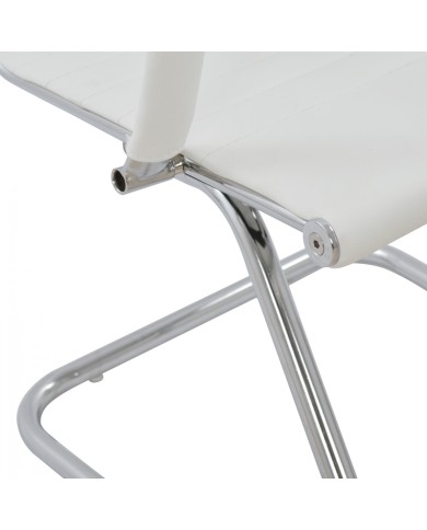 ΚΑΡΕΚΛΑ ΕΠΙΣΚΕΠΤΗ HM1023.02 BOSS ΜΕ ΜΠΡΑΤΣΑ ΛΕΥΚΟ PU 58x62x90cm