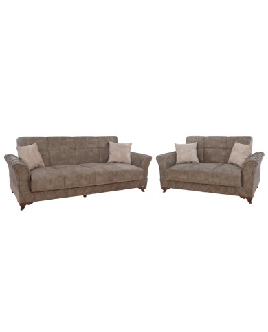 ΣΑΛΟΝΙ ΣΕΤ 2ΤΜΧ 3Θ & 2Θ ΚΑΝΑΠΕΣ GOLD ΚΑΦΕ HM3069.01 220x80x90 εκ.& 165x80x90 εκ.