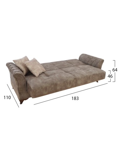 ΣΑΛΟΝΙ ΣΕΤ 2ΤΜΧ 3Θ & 2Θ ΚΑΝΑΠΕΣ GOLD ΚΑΦΕ HM3069.01 220x80x90 εκ.& 165x80x90 εκ.