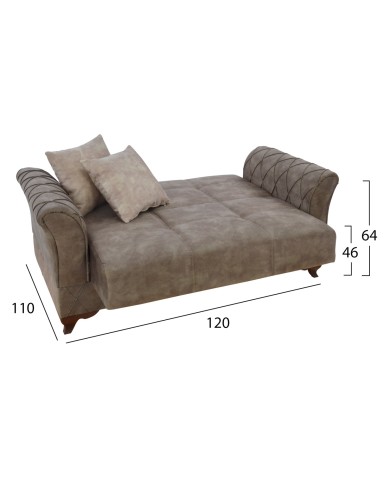 ΣΑΛΟΝΙ ΣΕΤ 2ΤΜΧ 3Θ & 2Θ ΚΑΝΑΠΕΣ GOLD ΚΑΦΕ HM3069.01 220x80x90 εκ.& 165x80x90 εκ.