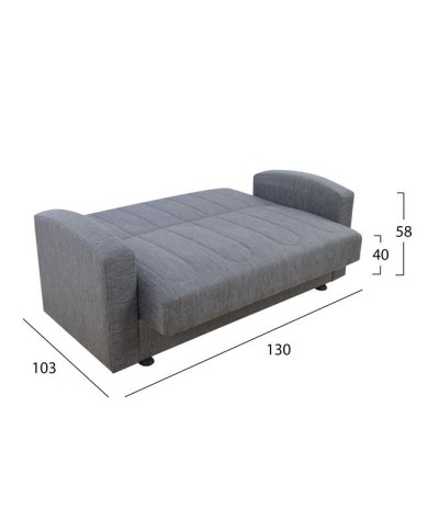 ΚΑΝΑΠΕΣ ΚΡΕΒΑΤΙ 2ΘΕΣΙΟΣ DIMOS V05 ΓΚΡΙ HM3075.03 157x77x83 εκ.