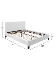 ΚΡΕΒΑΤΙ BECCA 150x200 εκ. ΜΕ PU ΛΕΥΚΟ HM553.01