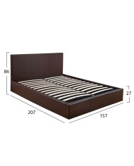 ΚΡΕΒΑΤΙ BOBBI PU ΚΑΦΕ ΜΕ ΑΠΟΘΗΚΕΥΤΙΚΟ ΧΩΡΟ HM554.02 150x200 εκ.