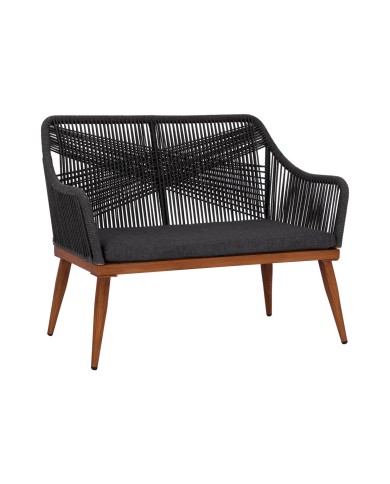 ΚΑΝΑΠΕΣ 2ΘΕΣΙΟΣ HM5550.01 ΑΛΟΥΜΙΝΙΟΥ BAMBOO LOOK ΜΕ ΣΧΟΙΝΙ ΓΚΡΙ 122x60x89Υ εκ.