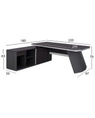 ΓΡΑΦΕΙΟ ΕΠΑΓΓΕΛΜΑΤΙΚΟ ΑΡΙΣΤΕΡΗ ΓΩΝΙΑ ROSEWOOD HM2083L 220X180X76Υ εκ.
