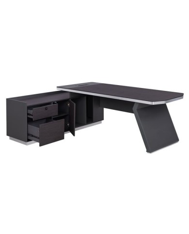 ΓΡΑΦΕΙΟ ΕΠΑΓΓΕΛΜΑΤΙΚΟ ΑΡΙΣΤΕΡΗ ΓΩΝΙΑ ROSEWOOD HM2084L 220X180X76Υ εκ.