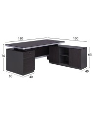 ΕΠΑΓΓΕΛΜΑΤΙΚΟ ΓΡΑΦΕΙΟ ΔΕΞΙΑ ΓΩΝΙΑ HM2092R ROSEWOOD 180X160X76Y εκ.