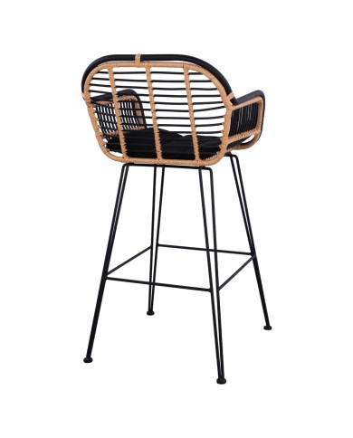 ΣΚΑΜΠΟ ΜΕΤΑΛΛΙΚΟ ALLEGRA HM5690 ΜΕ WICKER ΜΑΥΡΟ-ΜΠΕΖ 55x60x109Υ εκ.