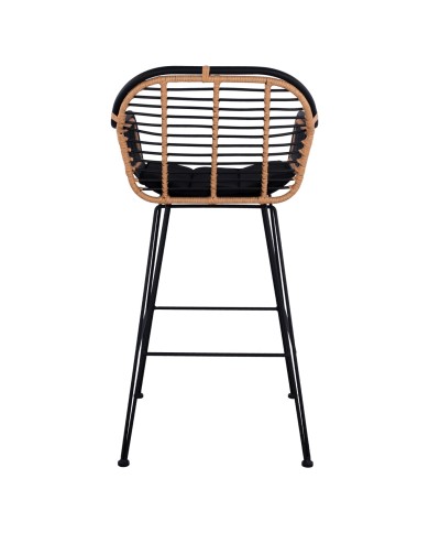 ΣΚΑΜΠΟ ΜΕΤΑΛΛΙΚΟ ALLEGRA HM5690 ΜΕ WICKER ΜΑΥΡΟ-ΜΠΕΖ 55x60x109Υ εκ.