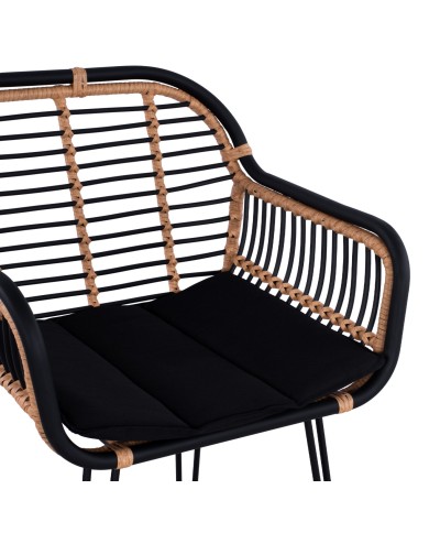 ΣΚΑΜΠΟ ΜΕΤΑΛΛΙΚΟ ALLEGRA HM5690 ΜΕ WICKER ΜΑΥΡΟ-ΜΠΕΖ 55x60x109Υ εκ.