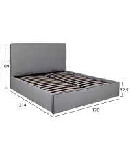 ΚΡΕΒΑΤΙ ALLIE HM584.01 160x200 εκ. ΜΕ ΑΠΟΘΗΚΕΥΤΙΚΟ ΧΩΡΟ ΓΚΡΙ ΥΦΑΣΜΑ