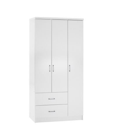 ΝΤΟΥΛΑΠΑ 3ΦΥΛΛΗ ME 2 ΣΥΡΤΑΡΙΑ CAESAR HM340.05 ΛΕΥΚΗ 89x42,5x181 εκ.
