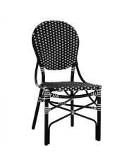 ΚΑΡΕΚΛΑ ΑΛΟΥΜΙΝΙΟΥ BAMBOO LOOK ΜΕ WICKER ΜΑΥΡΟ ΛΕΥΚΟ HM5792.02 46x60x96 εκ.