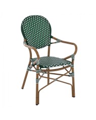 ΠΟΛΥΘΡΟΝΑ ΑΛΟΥΜΙΝΙΟΥ BAMBOO LOOK ΜΕ WICKER ΛΕΥΚΟ ΠΡΑΣΙΝΟ HM5793.01 56x59x98 εκ.
