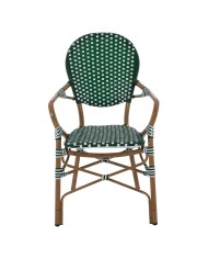 ΠΟΛΥΘΡΟΝΑ ΑΛΟΥΜΙΝΙΟΥ BAMBOO LOOK ΜΕ WICKER ΛΕΥΚΟ ΠΡΑΣΙΝΟ HM5793.01 56x59x98 εκ.