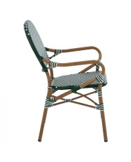 ΠΟΛΥΘΡΟΝΑ ΑΛΟΥΜΙΝΙΟΥ BAMBOO LOOK ΜΕ WICKER ΛΕΥΚΟ ΠΡΑΣΙΝΟ HM5793.01 56x59x98 εκ.