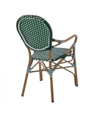 ΠΟΛΥΘΡΟΝΑ ΑΛΟΥΜΙΝΙΟΥ BAMBOO LOOK ΜΕ WICKER ΛΕΥΚΟ ΠΡΑΣΙΝΟ HM5793.01 56x59x98 εκ.