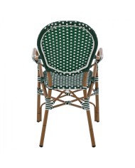 ΠΟΛΥΘΡΟΝΑ ΑΛΟΥΜΙΝΙΟΥ BAMBOO LOOK ΜΕ WICKER ΛΕΥΚΟ ΠΡΑΣΙΝΟ HM5793.01 56x59x98 εκ.