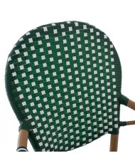 ΠΟΛΥΘΡΟΝΑ ΑΛΟΥΜΙΝΙΟΥ BAMBOO LOOK ΜΕ WICKER ΛΕΥΚΟ ΠΡΑΣΙΝΟ HM5793.01 56x59x98 εκ.