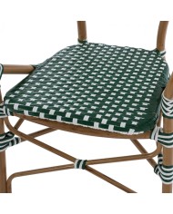 ΠΟΛΥΘΡΟΝΑ ΑΛΟΥΜΙΝΙΟΥ BAMBOO LOOK ΜΕ WICKER ΛΕΥΚΟ ΠΡΑΣΙΝΟ HM5793.01 56x59x98 εκ.