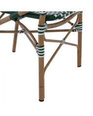 ΠΟΛΥΘΡΟΝΑ ΑΛΟΥΜΙΝΙΟΥ BAMBOO LOOK ΜΕ WICKER ΛΕΥΚΟ ΠΡΑΣΙΝΟ HM5793.01 56x59x98 εκ.