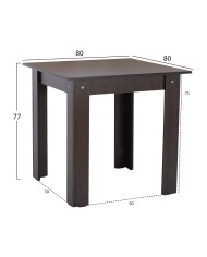 ΤΡΑΠΕΖΙ ΚΟΥΖΙΝΑΣ KELVIN HM2427.02, 80x80x77Υεκ., WENGE