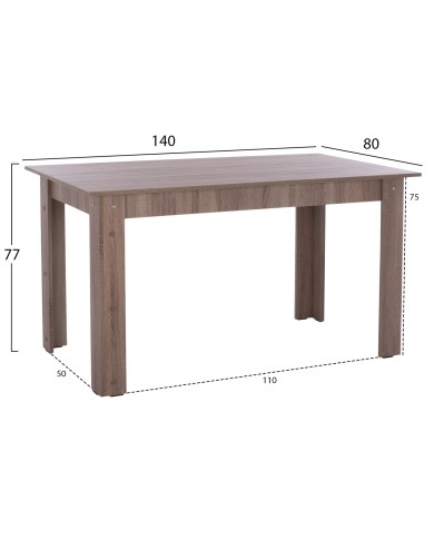 ΤΡΑΠΕΖΙ ΚΟΥΖΙΝΑΣ KELVIN, 140x80x77Υ εκ., SONAMA OAK TRUFFLE, HM2429.05