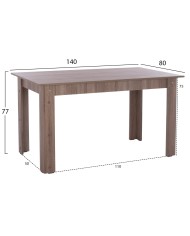 ΤΡΑΠΕΖΙ ΚΟΥΖΙΝΑΣ KELVIN, 140x80x77Υ εκ., SONAMA OAK TRUFFLE, HM2429.05