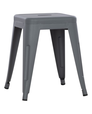 ΣΚΑΜΠΩ ΜΕΤΑΛΛΙΚΟ HM0096.10 MELITA ΣΕ ΓΚΡΙ 39x39x46 εκ.