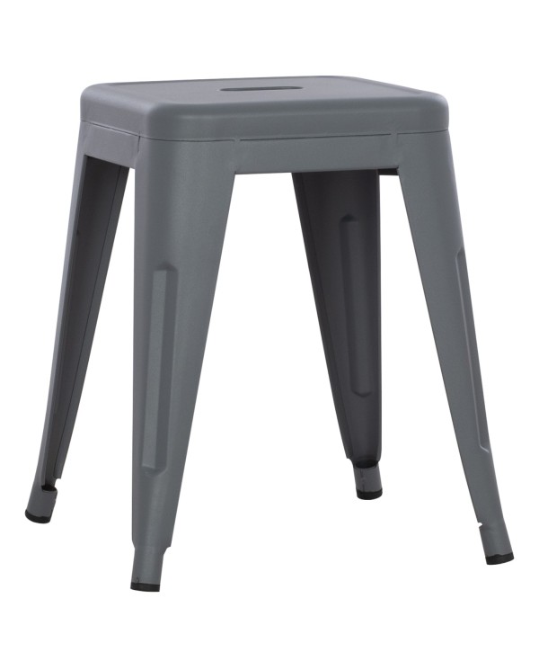 ΣΚΑΜΠΩ ΜΕΤΑΛΛΙΚΟ HM0096.10 MELITA ΣΕ ΓΚΡΙ 39x39x46 εκ.