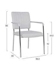 ΚΑΡΕΚΛΑ QUESTA ΜΕ ΜΠΡΑΤΣΑ HM1070.02 ΛΕΥΚΗ 56,5x59x85 cm