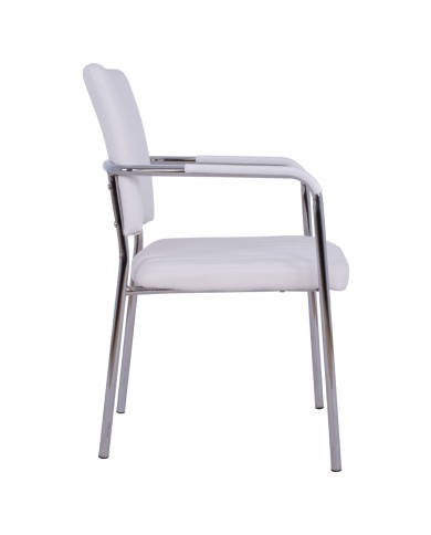 ΚΑΡΕΚΛΑ QUESTA ΜΕ ΜΠΡΑΤΣΑ HM1070.02 ΛΕΥΚΗ 56,5x59x85 cm