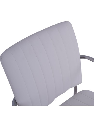 ΚΑΡΕΚΛΑ QUESTA ΜΕ ΜΠΡΑΤΣΑ HM1070.02 ΛΕΥΚΗ 56,5x59x85 cm